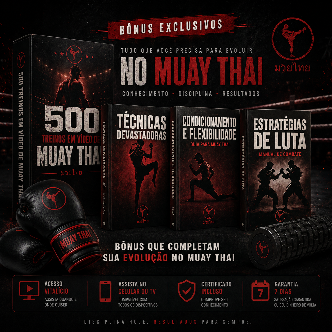 500 Treinos em Vídeo de Muay Thai — Mockup